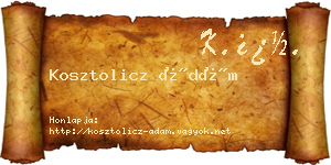 Kosztolicz Ádám névjegykártya