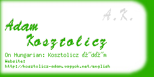 adam kosztolicz business card